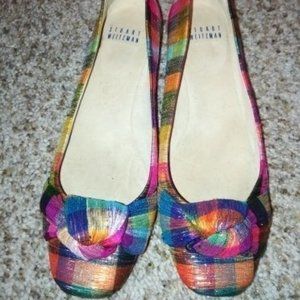 Stuart Weitzman MULTI-COLOR Plaid Madras In Tinsel